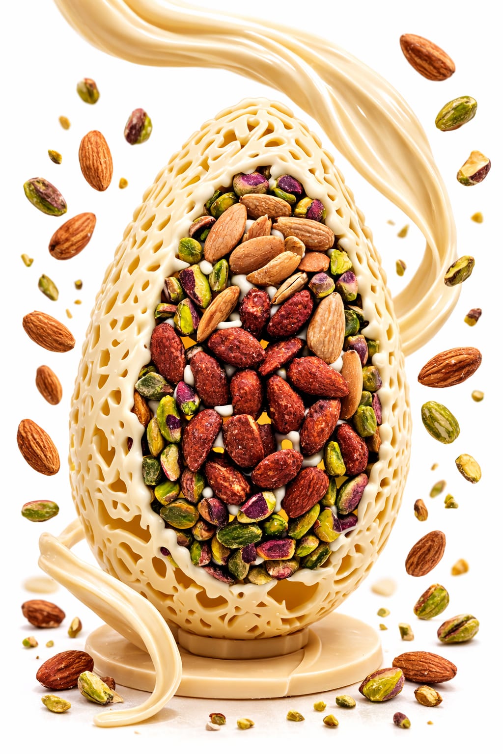 Uovo Pasquale con pistacchi, nocciole e mandorle